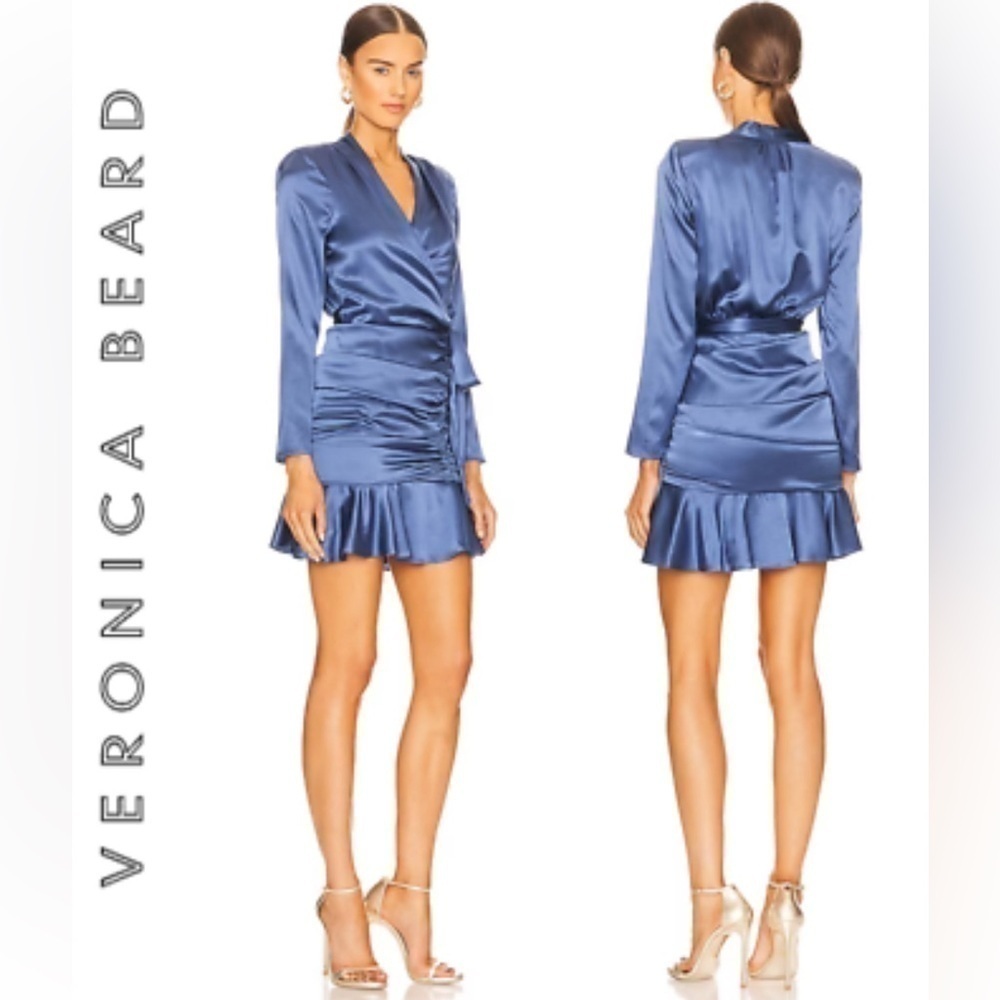 Veronica Beard Agatha ruched silk mini dress NWT